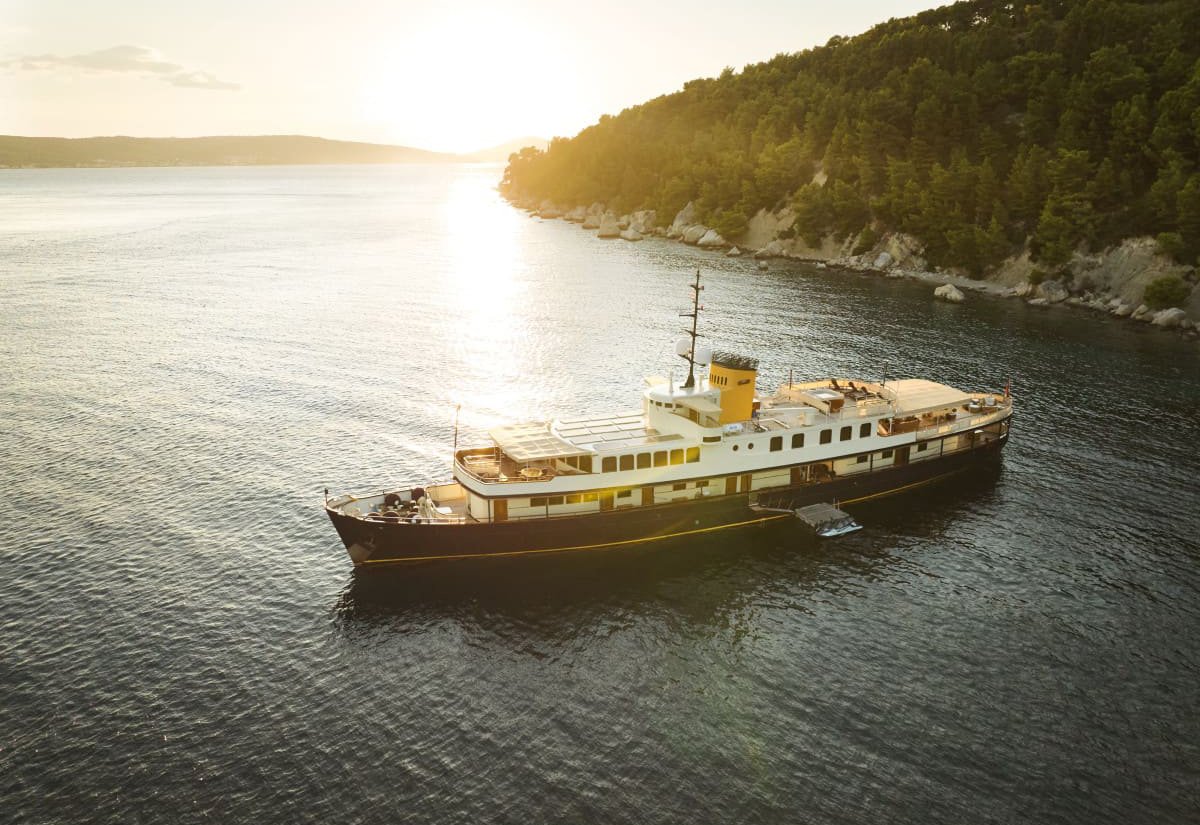 Luxury Superyacht Seagull II cruising the Adriatic near Split, Croatia