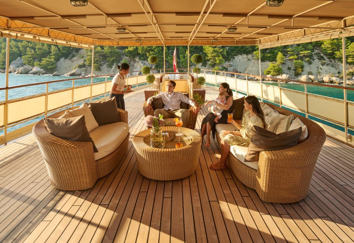Luxury Superyacht Seagull II cruising the Adriatic near Split, Croatia